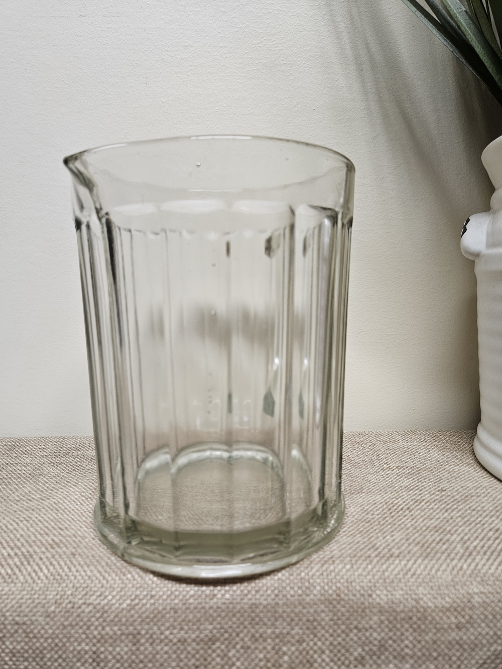Clear Ribbed Glass Pitcher - Picture 8 of 9